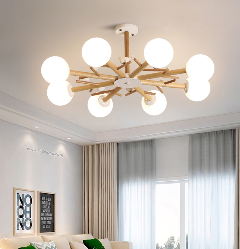 โคมไฟกิ่งไม้ โคมไฟรังนก โคมไฟเลียนแบบธรรมชาติ โคมไฟตกแต่งห้องนอนลูก Ceiling lamp โคมไฟวัสดุไม้ พร้อมแก้วโคมไฟสีขาวขุ่น โคมไฟกิ่งไม้มีเซรามิกรูปนกเกาะกิ่งไม้ โคมไฟแต่งบ้านสไตล์ญี่ปุ่น โคมไฟแต่งห้องนอน โคมไฟแต่งห้องนั่งเล่น โคมไฟภานใน 