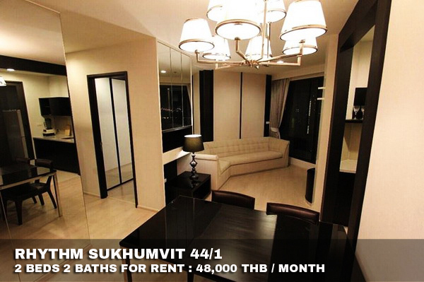 (เช่า) FOR RENT RHYTHM SUKHUMVIT 44/1 / 2 beds 2 baths / 68 Sqm.**48,000** CLOSE BTS PHRAKANONG