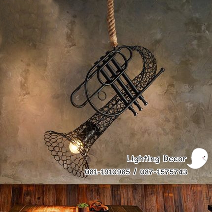 โคมไฟทรัมเป็ต โคมไฟแขวนเพดาน โคมไฟเครื่องดนตรี รูปทรัมเป็ต Trumpet lamp โคมไฟวินเทจตกแต่งบ้าน โคมไฟตกแต่งร้านดนตรี โคมไฟแต่งผับ โคมไฟแต่งร้านเหล้า โคมไฟสวย โคมไฟราคาถูก ร้านโคมไฟ จำหน่ายโคมไฟโมเดิร์น คลาสสิค โคมไฟสำหรับแต่งร้าน บริษัทดนตรี โคมไฟแต่งโรงเรี