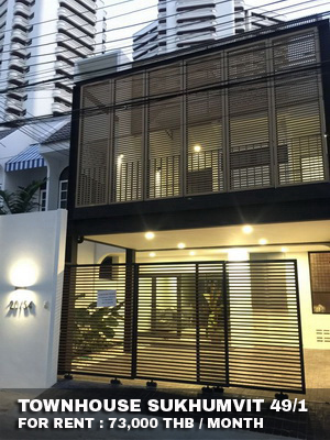 (เช่า) FOR RENT PROMMIT VILLA SUKHUMVIT 49/1 3 beds 3 baths / 28 Sqw.**73,000** CLOSE BTS PHOMPONG