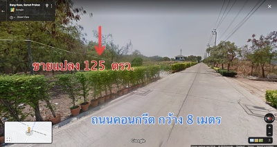 ขายที่ดิน 125 ตรว. ศรีด่าน22 ศรีนครินทร์ บางนา  สมุทรปราการ แปลงมุม เหมาะอยู่อาศัย ทำร้านสะดวกซื้อ  