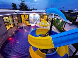 ขายบ้าน Pool Villa หัวหิน ใหม่เอี่ยม พร้อมสระว่ายน้ำ เครื่องเล่นสไลด์เดอร์ใหญ่ 