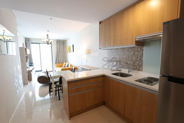 Rent, Villa Asoke Condo, near MRT Phetchaburi station, 19th floor, 48 Sqm., 1 bedroom, Airy