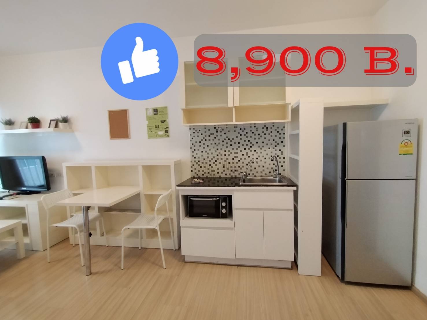  +8,900 มาให้ไว+ ให้เช่าคอนโด A space asoke-ratchada 35 ตรม. 1 ห้องนอน